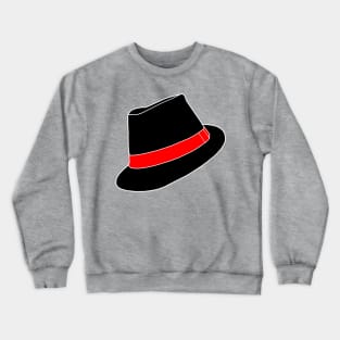 Classic Black Fedora Hat Crewneck Sweatshirt